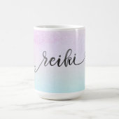 *~* Magenta Türkis Minze Black Glitzer REIKI Kaffeetasse (Mittel)