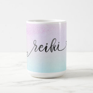 *~* Magenta Türkis Minze Black Glitzer REIKI Kaffeetasse