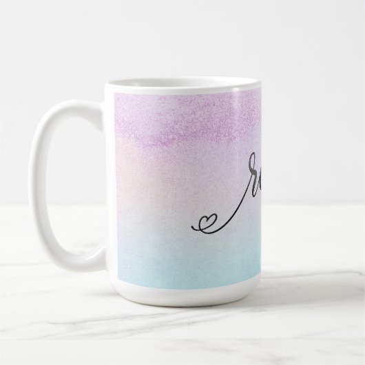 *~* Magenta Türkis Minze Black Glitzer REIKI Kaffeetasse (Links)