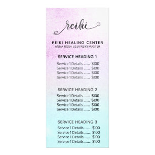 *~* Magenta Türkis Minze Black Glitzer REIKI Werbekarte