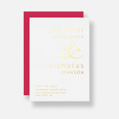 Magenta Typografie Wedding Save the Date Folieneinladung
