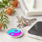 Magenta und Aqua Yin Yang Schlüsselanhänger (Seite)