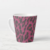 Magenta und Black Leopard Print Latte Tasse (Linke Ecke)