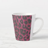 Magenta und Black Leopard Print Latte Tasse (Rechts)