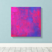 Magenta und Blue Abstrakt Painting Leinwanddruck (Insitu (Holzboden))