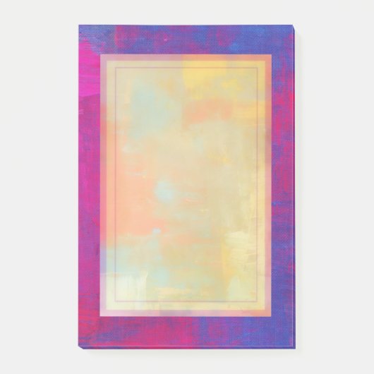 Magenta und Blue Abstrakt Painting Post-it Klebezettel (Vorderseite)
