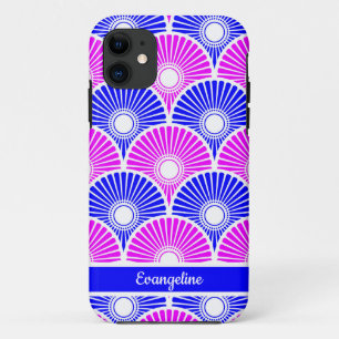 Magenta und Blue Chinese Semi Circle Wave Muster Case-Mate iPhone Hülle