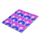 Magenta und Blue Chinese Semi Circle Wave Muster Fliese (Seite)