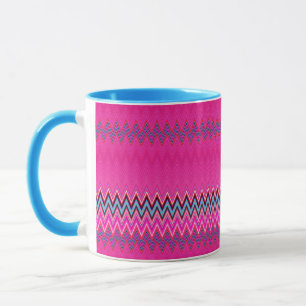 Magenta und Blue Zigzag Tasse