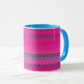 Magenta und Blue Zigzag Tasse (VorderseiteRechts)
