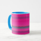 Magenta und Blue Zigzag Tasse (Vorderseite Links)