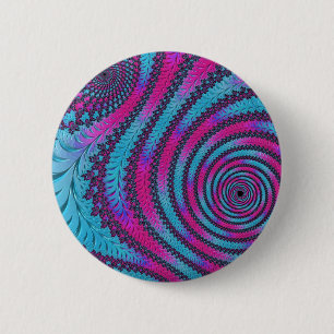 Magenta und Cyan Spiral Button