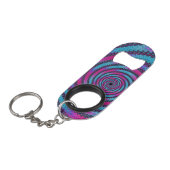 Magenta und Cyan Spiral Mini Flaschenöffner (Vorderseite Schrägansicht)