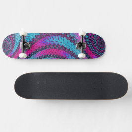Magenta und Cyan Spiral Skateboard