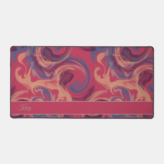 Magenta und farbenfrohe Swirbelfarbe Wasserfarbe n Schreibtischunterlage (Vorderseite)