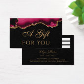 Magenta und Gold Agate auf der schwarzen Gift Card (Schreibtisch)