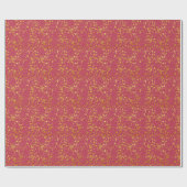 Magenta- und Gold-Blätter Geschenkpapier (Flach)