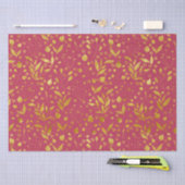 Magenta- und Gold-Blätter Seidenpapier (Handwerk)
