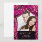 Magenta und Gold Foto Save the Date für arabische  (Vorne/Hinten)