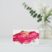 Magenta und Gold Spritzer Visitenkarte (Stehend Vorderseite)