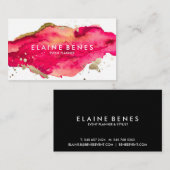 Magenta und Gold Spritzer Visitenkarte (Vorne/Hinten)