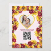 Magenta und Golden Yellow Picture Wedding Einladung (Rückseite)