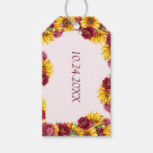 Magenta und Golden Yellow Wedding-Geschenk-Tag Geschenkanhänger (Rückseite)