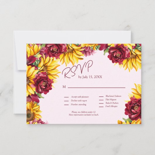 Magenta und Golden Yellow Wedding QR Code UAWG RSVP Karte (Vorderseite)