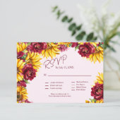 Magenta und Golden Yellow Wedding QR Code UAWG RSVP Karte (Stehend Vorderseite)