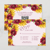 Magenta und Golden Yellow Wedding QR Code UAWG RSVP Karte (Vorne/Hinten)