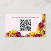 Magenta und Golden Yellow Wedding QR Code UAWG Visitenkarte (Rückseite)