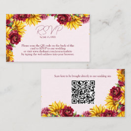 Magenta und Golden Yellow Wedding QR Code UAWG Visitenkarte