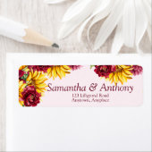 Magenta und Golden Yellow Wedding Rücksendeadresse (Insitu)