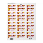 Magenta und Golden Yellow Wedding Rücksendeadresse (Vorne)