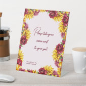 Magenta und Golden Yellow Wedding Sockelschild (In SItu)