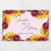 Magenta und Golden Yellow Wine Schaumweinetikett (Einzelnes Label)