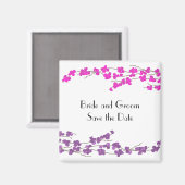 Magenta und Lila Blüten Save the Date Magnet (Vorderseite/Rückseite)