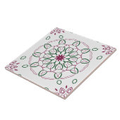 Magenta und Mandala Design mit grüner Geometrie Fliese (Seite)