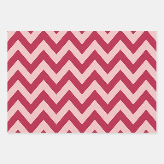 Magenta und Peach Zickzack Geschenkpapier Set (Vorderseite 3)