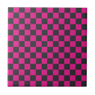 Magenta- und Rauch-Karo-Muster Fliese