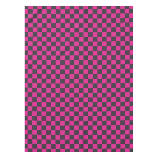 Magenta- und Rauch-Karo-Muster Tischdecke (Vorderseite)