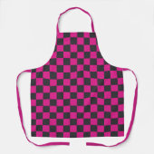 Magenta- und Rauch-Karo-Schachbrettmuster Schürze (Vorderseite)