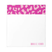 Magenta und rosa Leopard drucken Notepad Notizblock (Vorderseite)