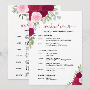 Magenta- und rosa Rosen Hochzeitsveranstaltungen & Programm