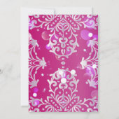 Magenta und Silver Elegant schimmery Quinceañera Einladung (Rückseite)