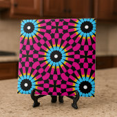 Magenta und Türkis Chic Geometric Muster Fliese