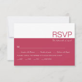 Magenta und weiße Farbe Block whimsical Hochzeit RSVP Karte (Vorderseite)