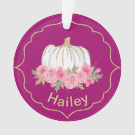 Magenta und White Fairytale Princess Pumpkin Ornament