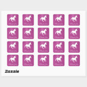Magenta Unicorn danke Ihnen Stickers (Blatt)