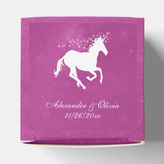 Magenta Unicorn Gastgeschenk Hochzeit Box Geschenkschachtel (Oben)